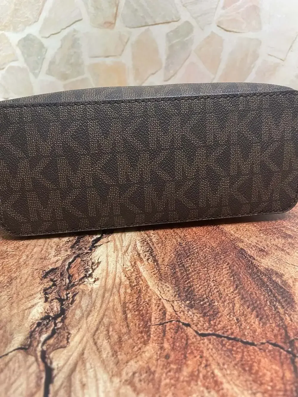 Michael Kors Cindy Signature Logo Dome Crossbody Bag Brown